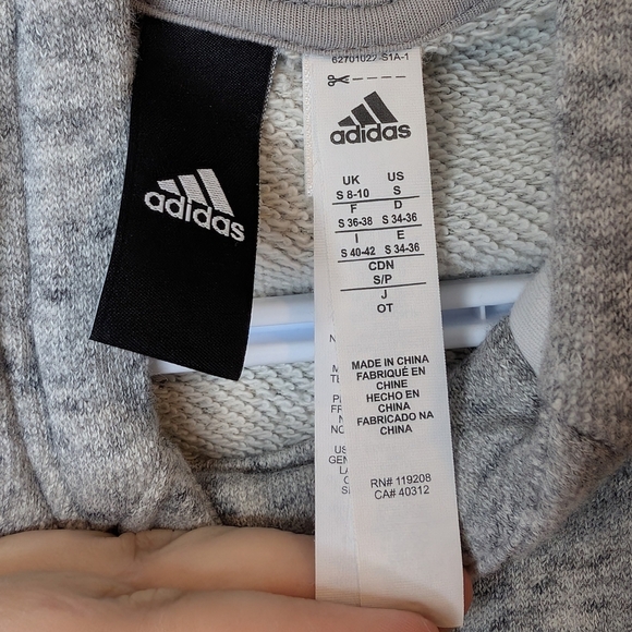 ADIDAS Detroit Red Wings Hockey Logo Cozy Grey Hoodie Womens Small 8-10 - Picture 3 of 10